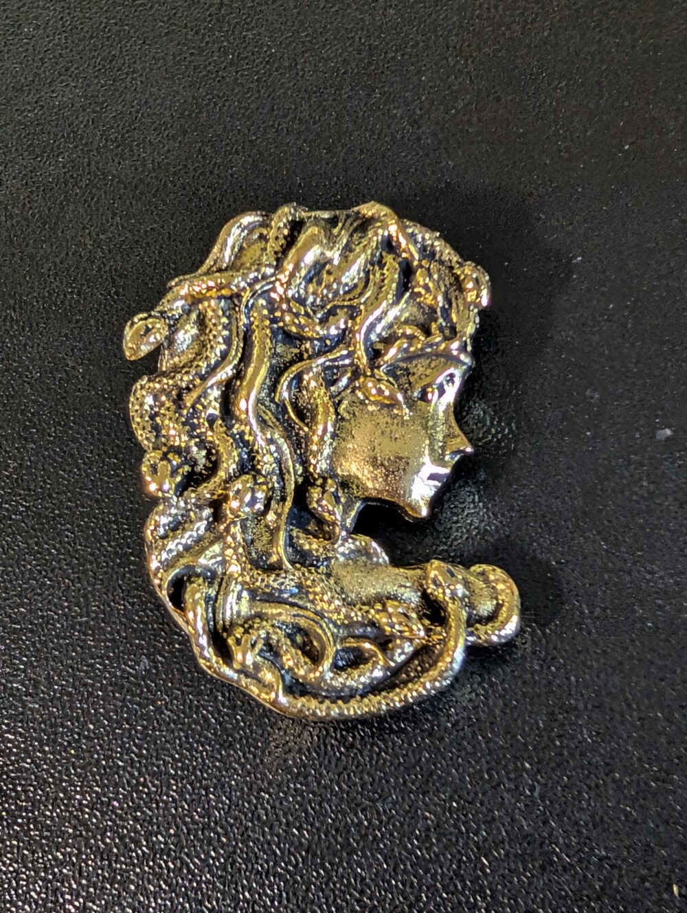 Gold-Tone Medusa Profile Brooch - Women's Jewelry